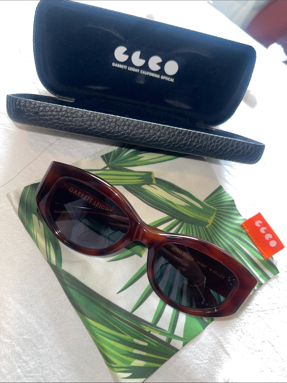 Garrett Leight Cat-Eye Tortoiseshell Sunglasses - Dark Brown Frame, Dark Lenses